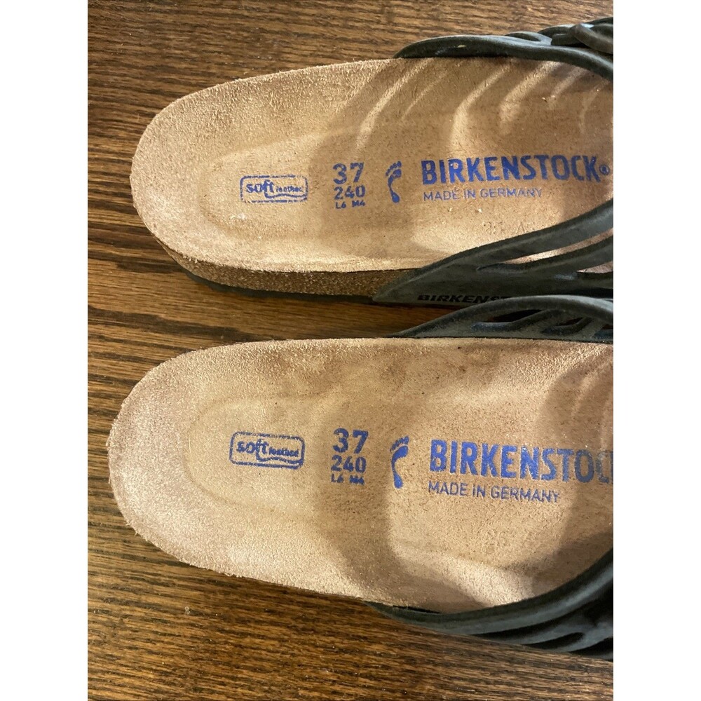Birkenstock Granada Soft Footbed slide sandal Women's Black Gray 37 EUC 6-6.5 - Picture 2 of 6